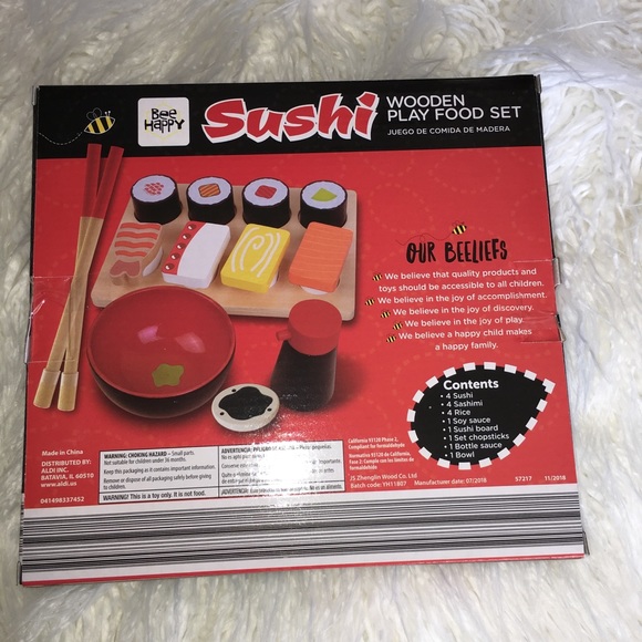 🌺NEW Bee Happy Sushi wooden food set🌺 - Picture 2 of 2
